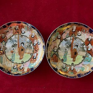 🎉🎉Last Chance🎉🎉Two (2) Hand Painted Japanese Plates 5 ½”